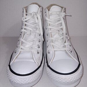 CONVERSE ALL STAR LEATHER PLATFORM HI TOP SNEAKERS